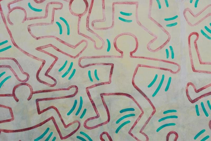 Johnston Street 上的 Keith Haring 壁畫局部